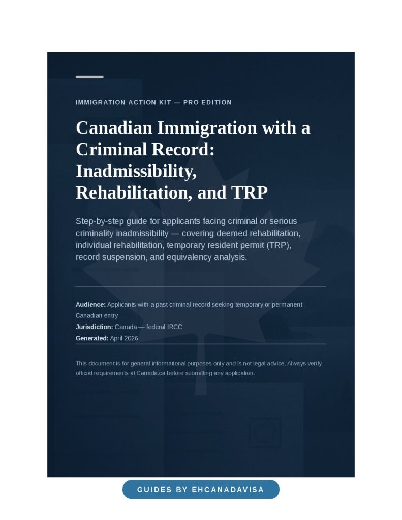 Criminal Record & Canadian Immigration: Inadmissibility, Rehab, TRP (Pro Edition)