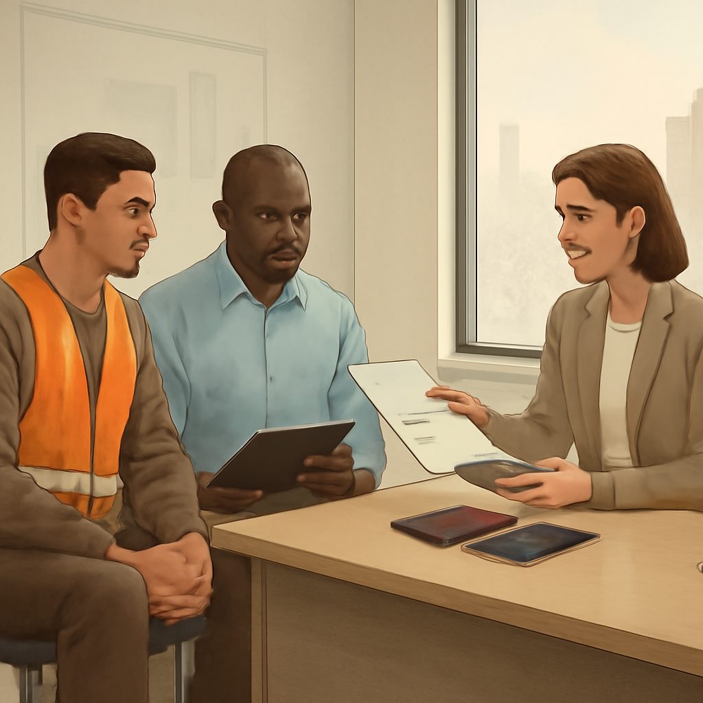 Illustration of a Canada immigration points system ranking candidates for permanent residence application