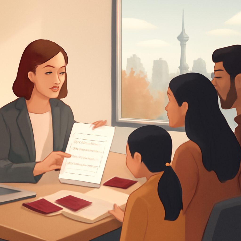 Family tree illustration showing relatives excluded from permanent residence dependants list and sponsorship rules