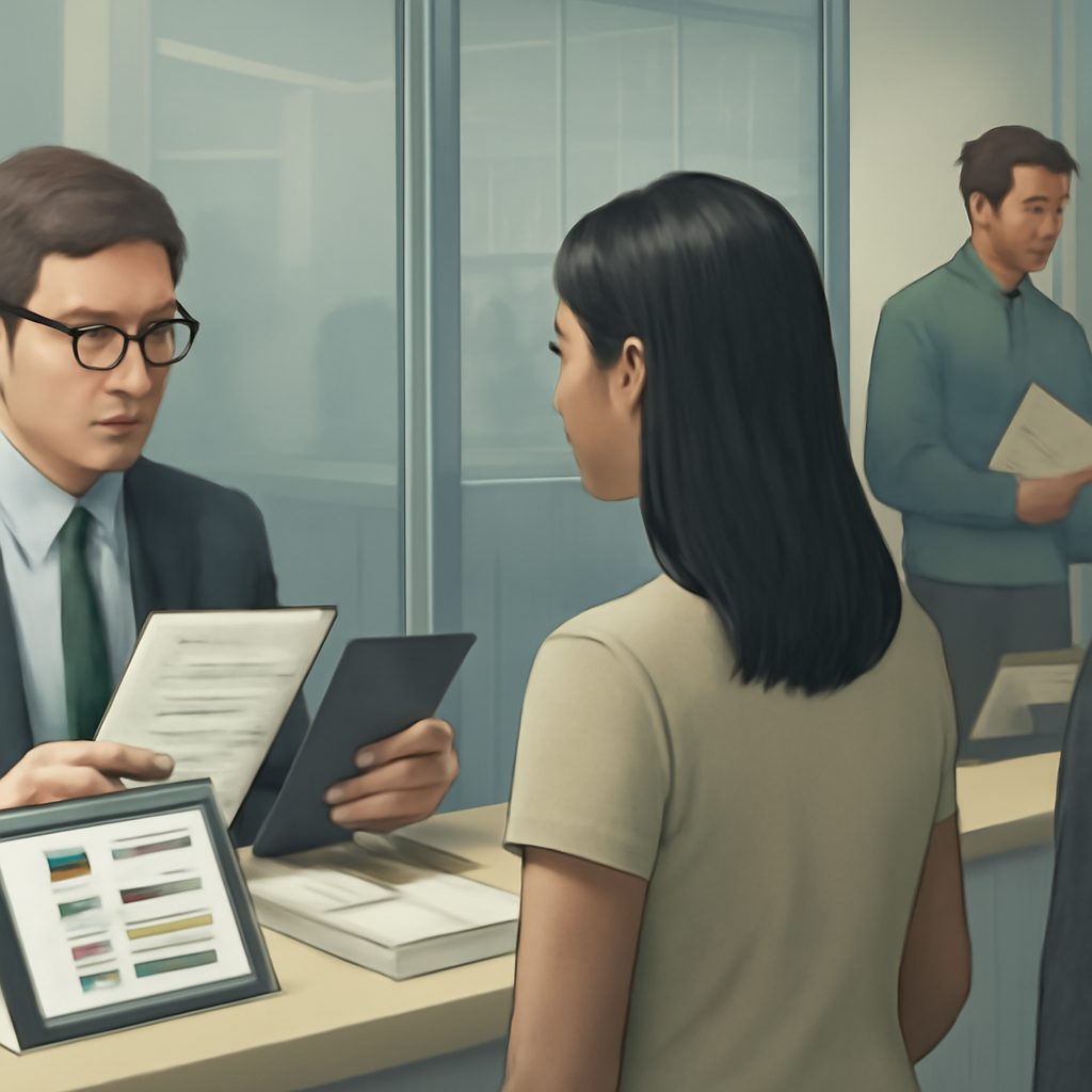 Person creating an online immigration profile and submitting information into a candidate pool