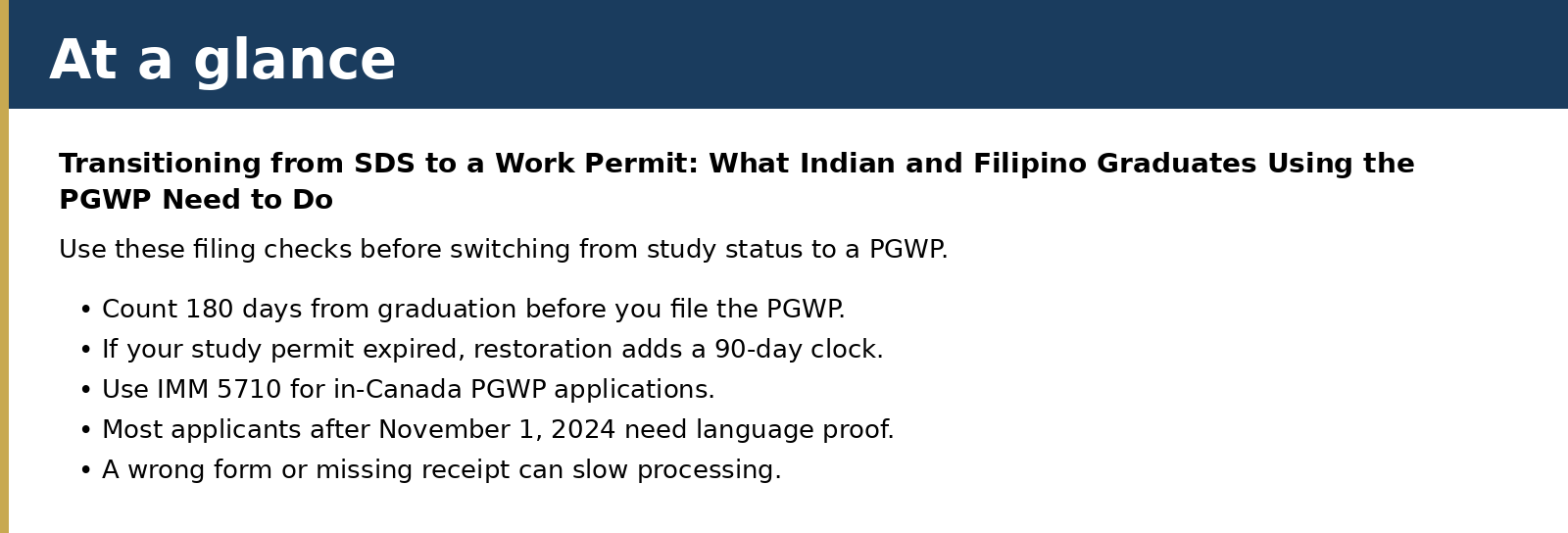 Use these filing checks before switching from study status to a PGWP.