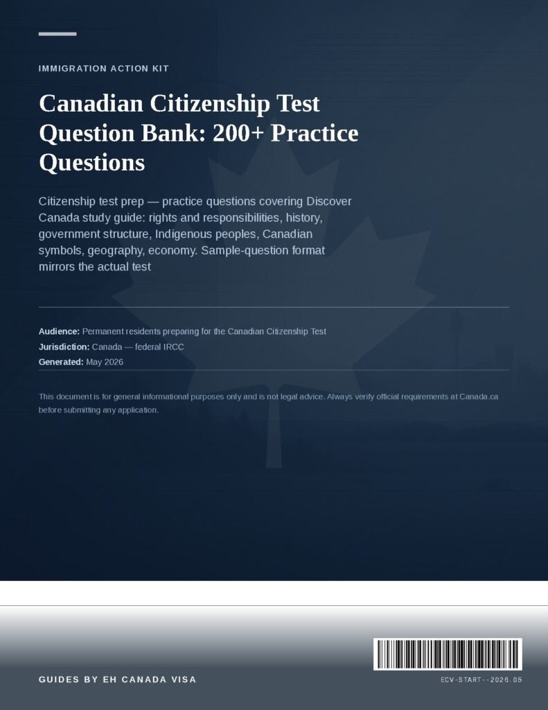 Canadian Citizenship Test Question Bank: 200+ Practice Questions